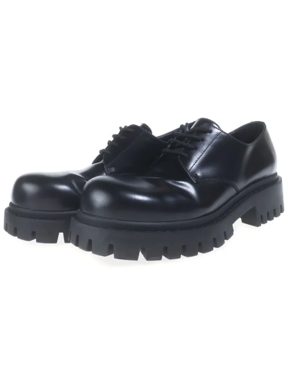 Balenciaga Sergent Derby Shoes Mousse Calfskin Black